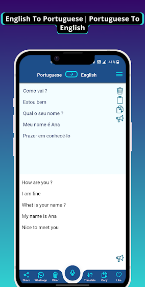 Portuguese  English translator screenshot 2