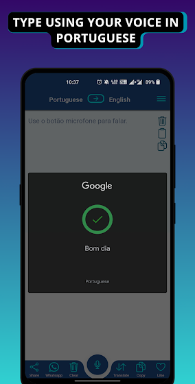 Portuguese  English translator screenshot 3