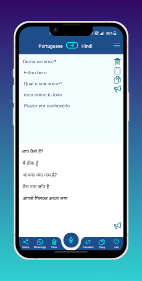 Portuguese - Hindi Translator screenshot 2