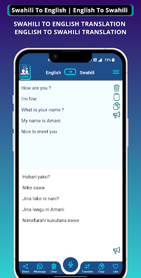 Swahili - English Translator screenshot 1